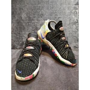 Nike LeBron XVIII James Gang Youth Size 5.5Y Black Pink Blast Graffiti